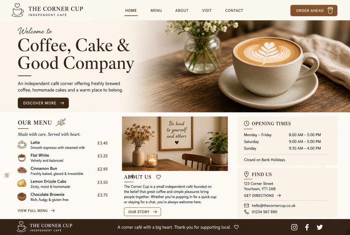The Corner Cup example website