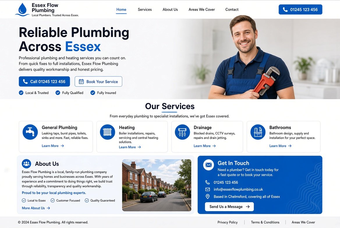 Essex Flow Plumbing example website